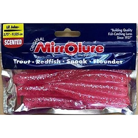 Mirrolure Lil John Scented Soft Plastic Twitchbait, 3 34 Pink Silver, 10PK MRLJ-38